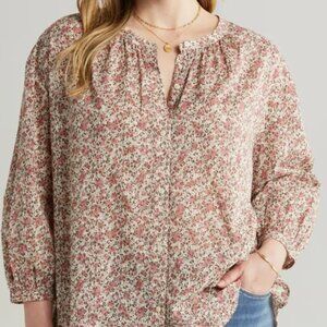 Treasure & Bond Floral Cotton Voile Top Plus 3X (22-24) NWOT